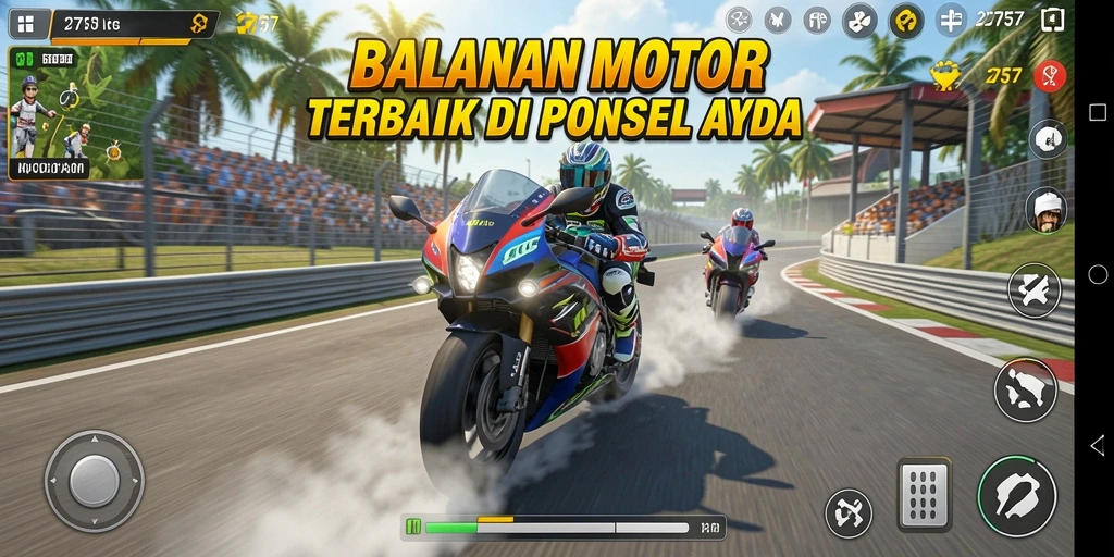 Gameplay seru balapan motor di <strong>2757</strong>