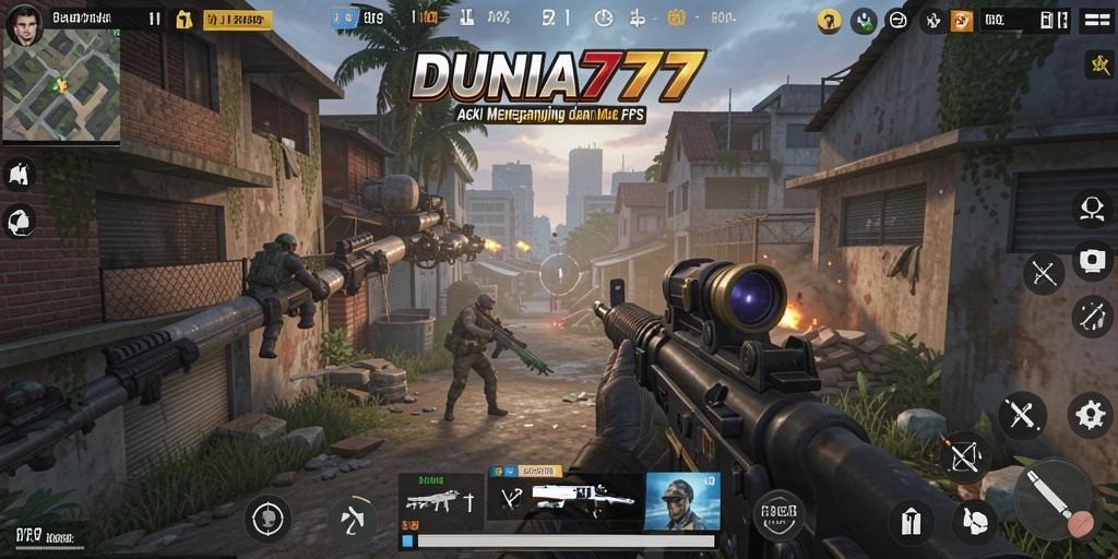 Screenshot DUNIA777 menampilkan aksi seru dalam gameplay FPS.