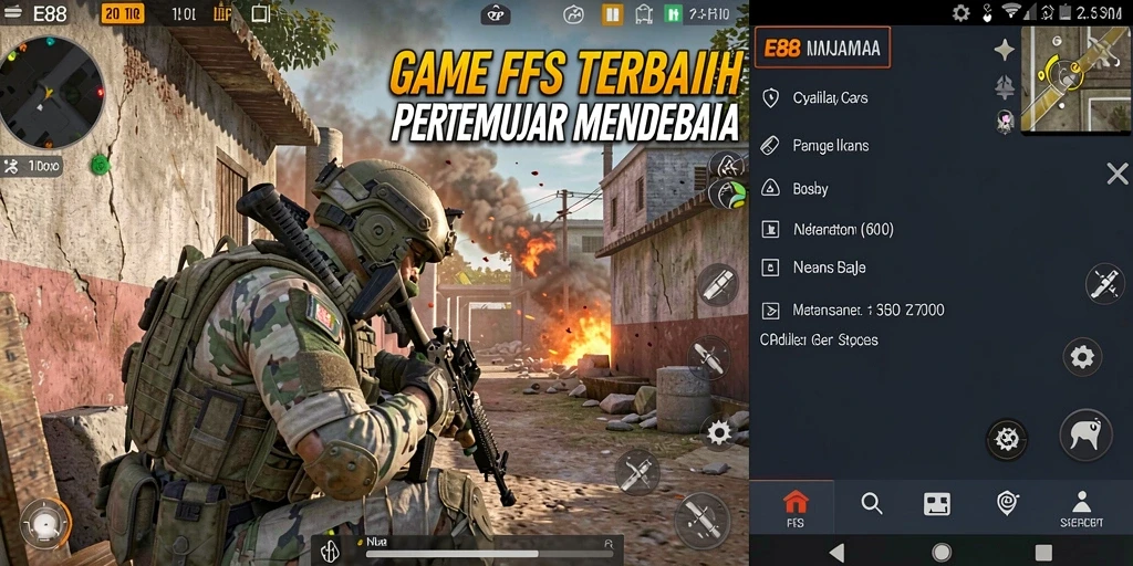 Tampilan screenshot E88 yang menampilkan aksi tembak-menembak yang mendebarkan.