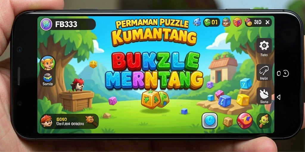 Screenshot gameplay FB333 menunjukkan tantangan puzzle yang menarik dan penuh warna.