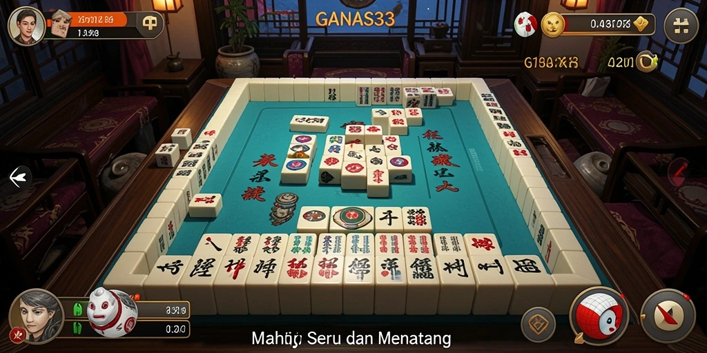 Tampilan gameplay Mahjong yang menarik di GANAS33.