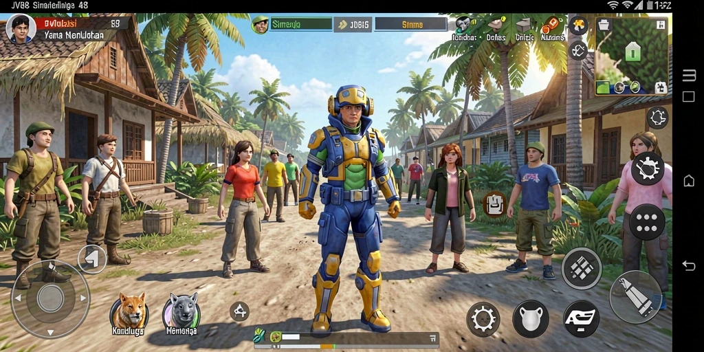 Screenshot gameplay JV88 menunjukkan aktivitas seru di dunia simulasi.