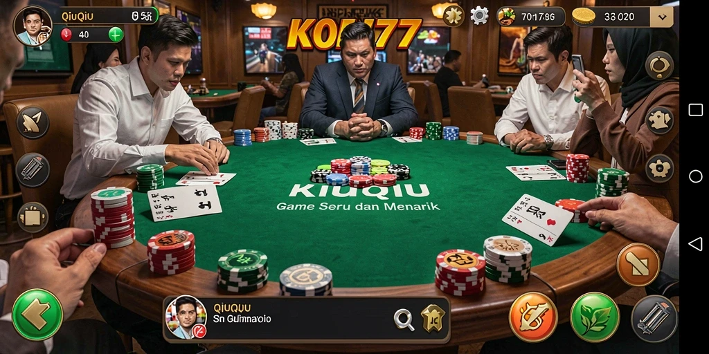 Tangkapan layar gameplay QiuQiu KOPI77 yang menarik.