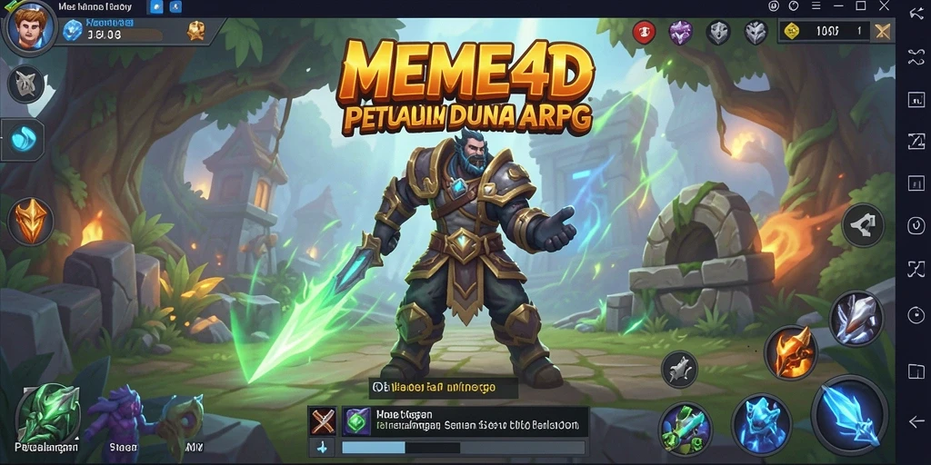 Tampilan aksi seru dalam game ARPG MEME4D.