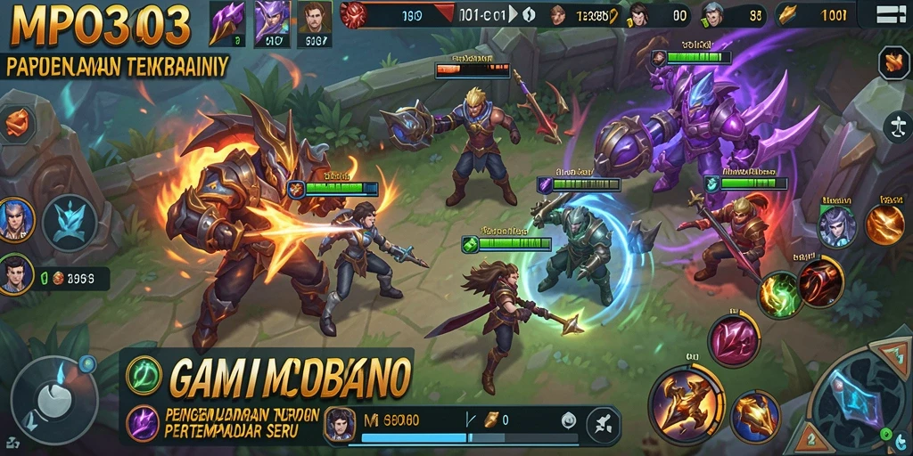 Screenshot MPO303 menampilkan aksi pertarungan seru di medan perang MOBA.