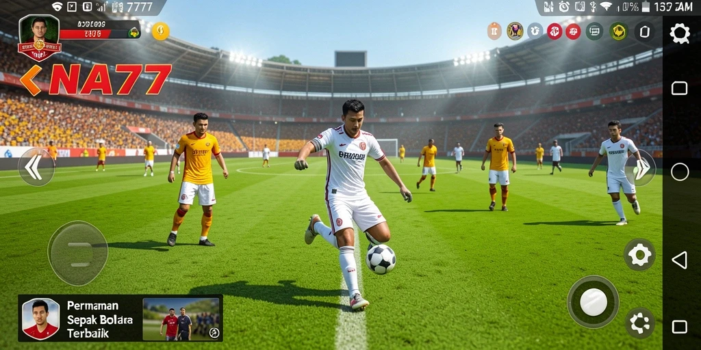 Tampilan gameplay NA777 saat pertandingan sepak bola yang seru.
