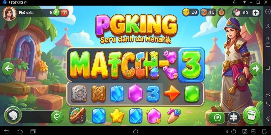 Tampilan gameplay PGKING dengan aksi seru Match-3.