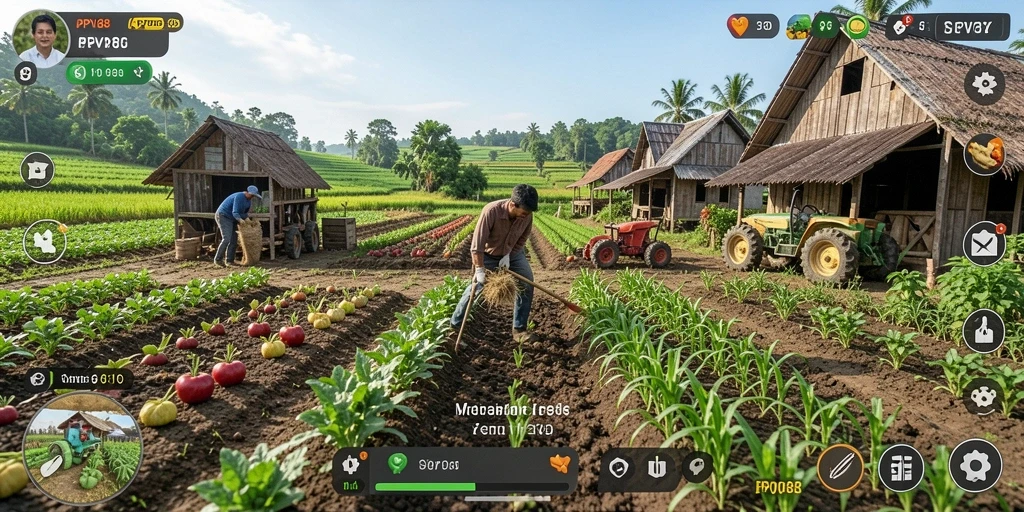 Tampilan seru dari gameplay pertanian di PPV88.