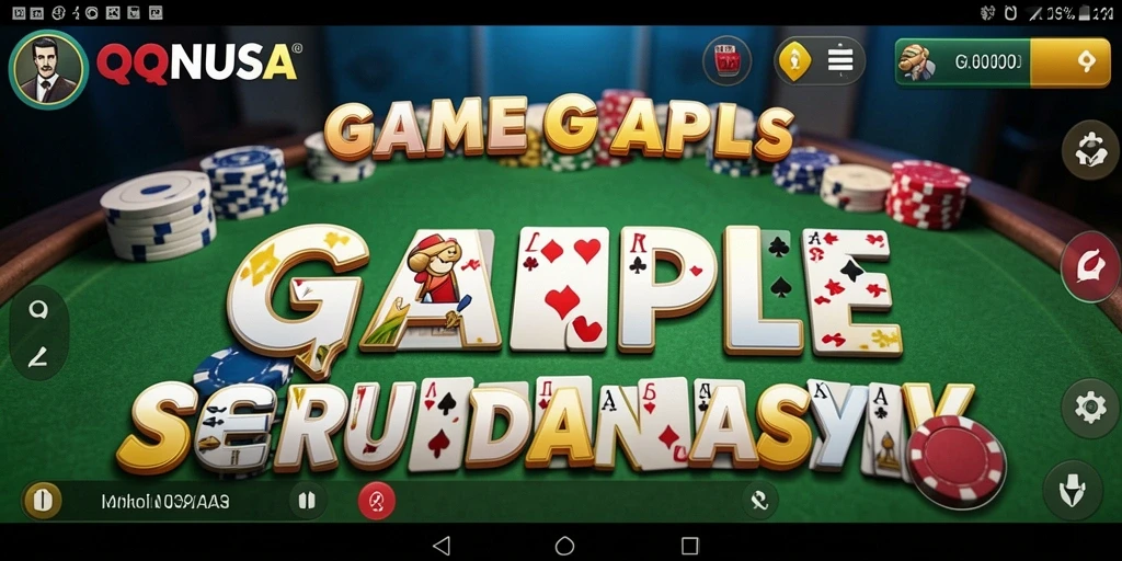 Screenshot gameplay QQNUSA yang menunjukkan keseruan bermain Gaple.