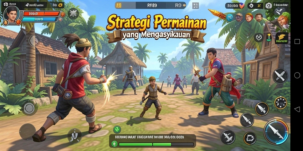 Screenshot gameplay menunjukkan strategi pertarungan dalam RR89.